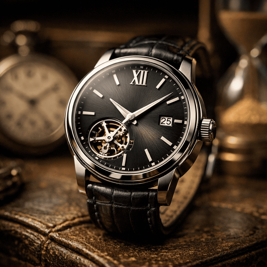 長く使われる高級時計の寿命をイメージした腕時計のクローズアップ